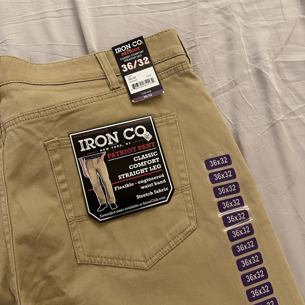 Iron Co khakis. Size 36x32. Brand new with tags.